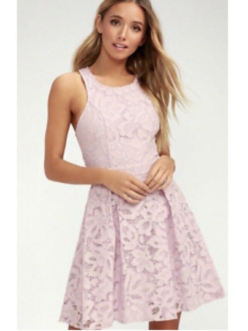 Lulu's Light Purple Daisy Date Lace Skater Dress Size Small/Medium NWT